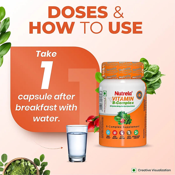 Patanjali Nutrela Vitamin B Complex 30 Capsules (Pack of 1)