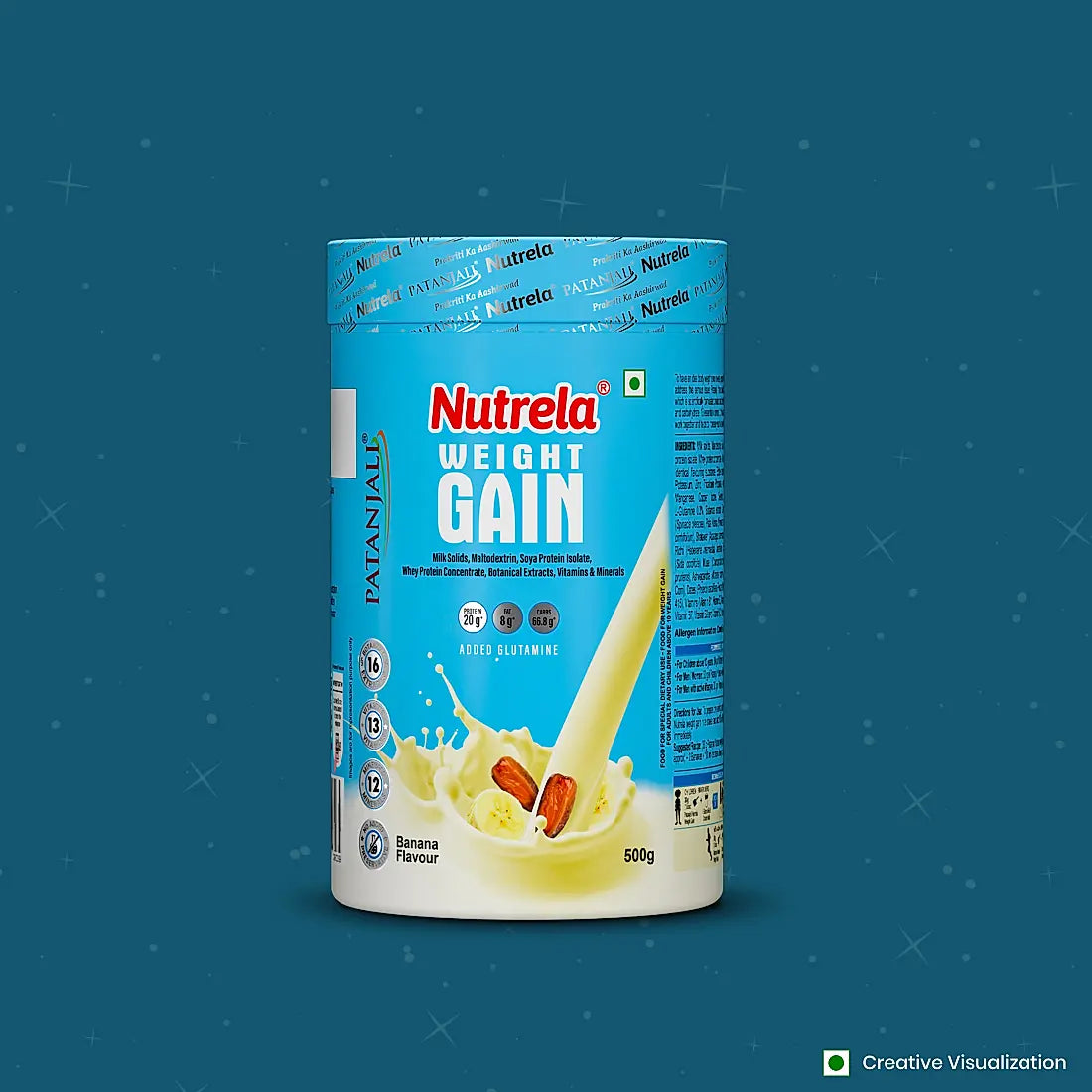 Patanjali Nutrela Weight Gain - Banana Flavor - 500g (Pack of 1)