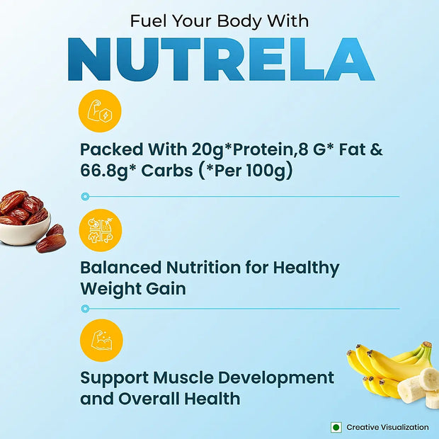 Patanjali Nutrela Weight Gain - Banana Flavor - 500g (Pack of 1)
