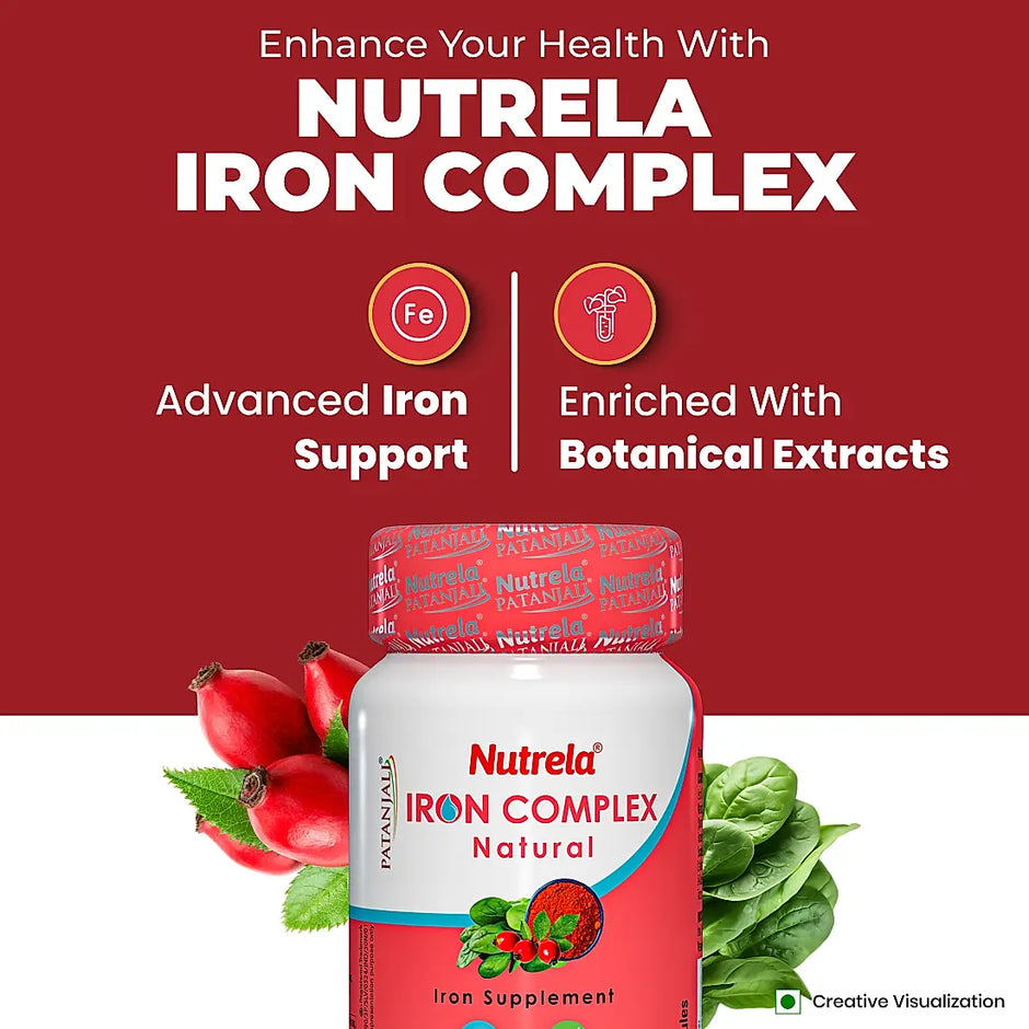Patanjali Nutrela Iron Complex Natural 30 X 3 Capsules (Pack of 3)