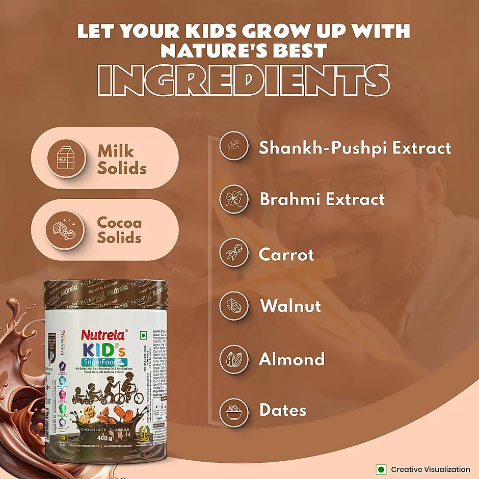 Patanjali Nutrela Kids Superfood - 400g (Pack of 1) (Exp Jul.)