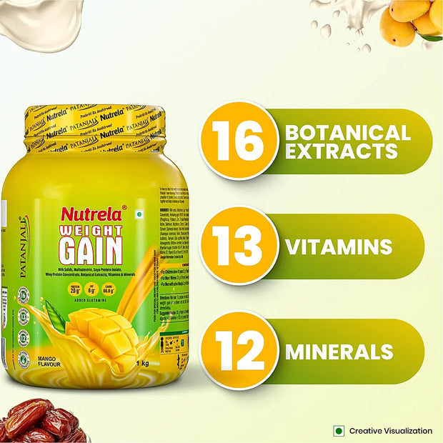 Patanjali Nutrela Weight Gain - Mango Flavour - 1Kg