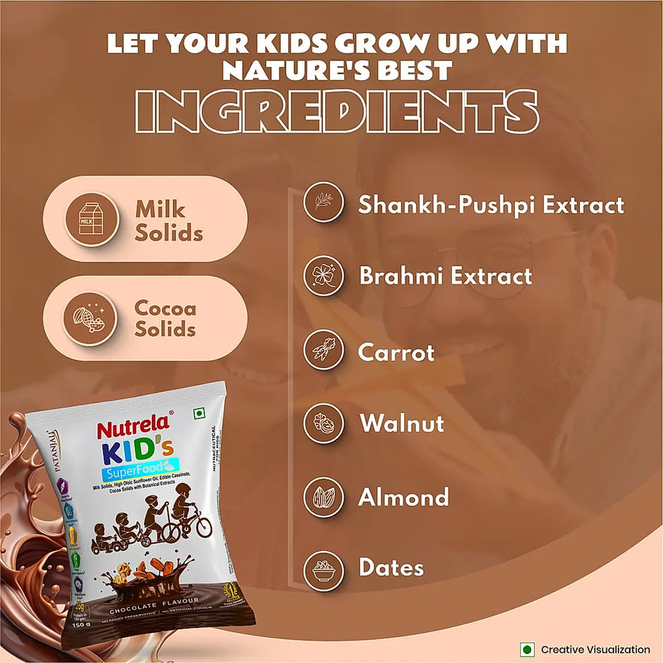 Patanjali Nutrela Kids SuperFood - Chocolate Flavour (150g)