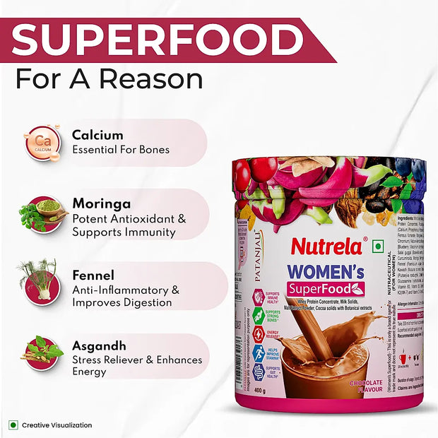 Patanjali Nutrela Women Superfood - Chocolate Flavor - 400g (Pack of 1)