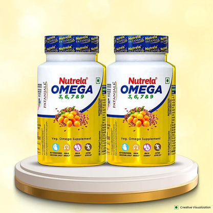 Patanjali Nutrela Omega 3 6 7 & 9 - 120 Capsules (Pack of 2)