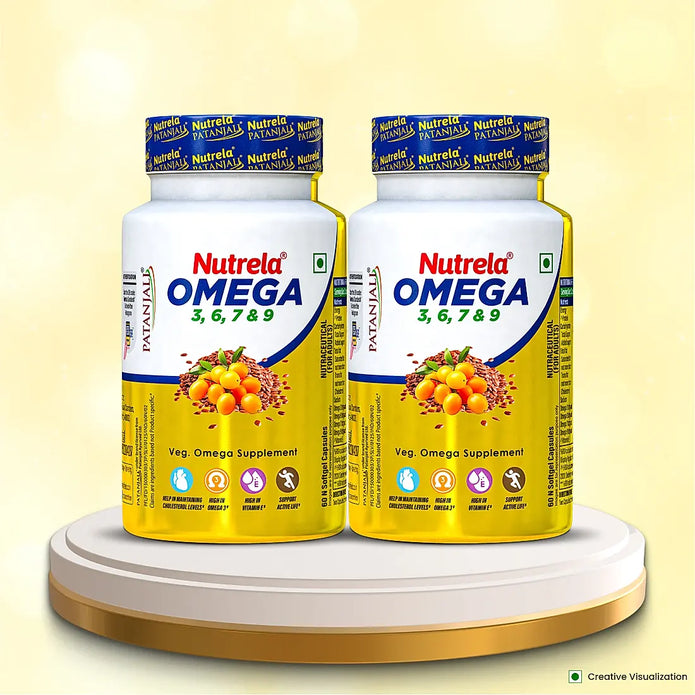 Patanjali Nutrela Omega 3 6 7 & 9 - 120 Capsules (Pack of 2)
