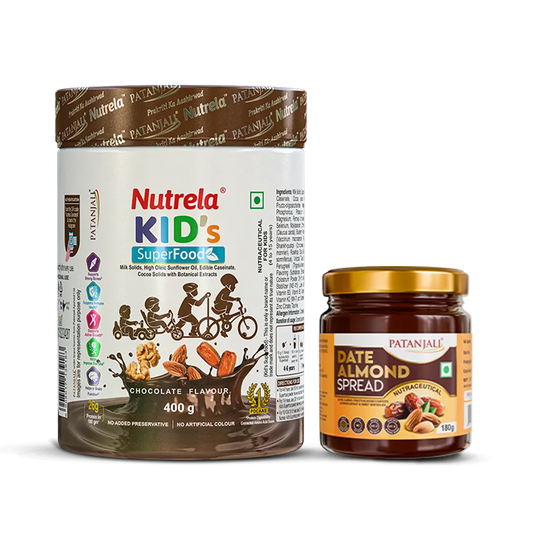 Patanjali Nutrela Kid’s Superfood 400g + Patanjali Date Almond Spread 180g