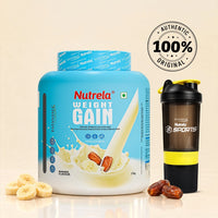 Patanjali Nutrela Weight Gainer 2 kg Banana | High Calorie Weight Gainer | Swadeshi Strength + FREE SHAKER