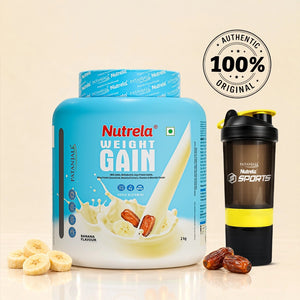Patanjali Nutrela Weight Gainer 2 kg Banana | High Calorie Weight Gainer | Swadeshi Strength + FREE SHAKER
