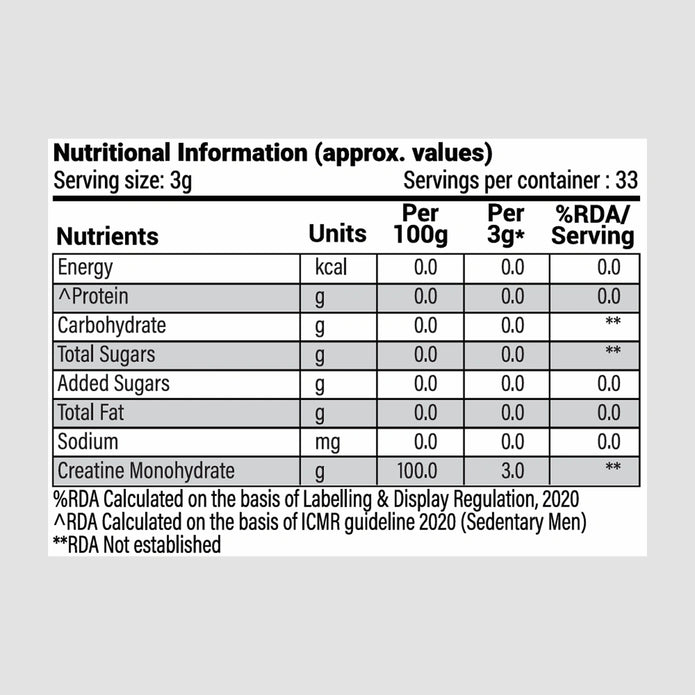 Patanjali Nutrela Sports Creatine Monohydrate – 100g | Swadeshi Pure Micronized Creatine for Strength & Muscle Power