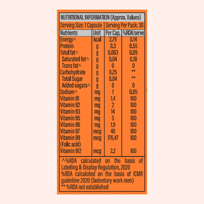 Patanjali Nutrela Vitamin B Complex 30 Capsules (Pack of 1)