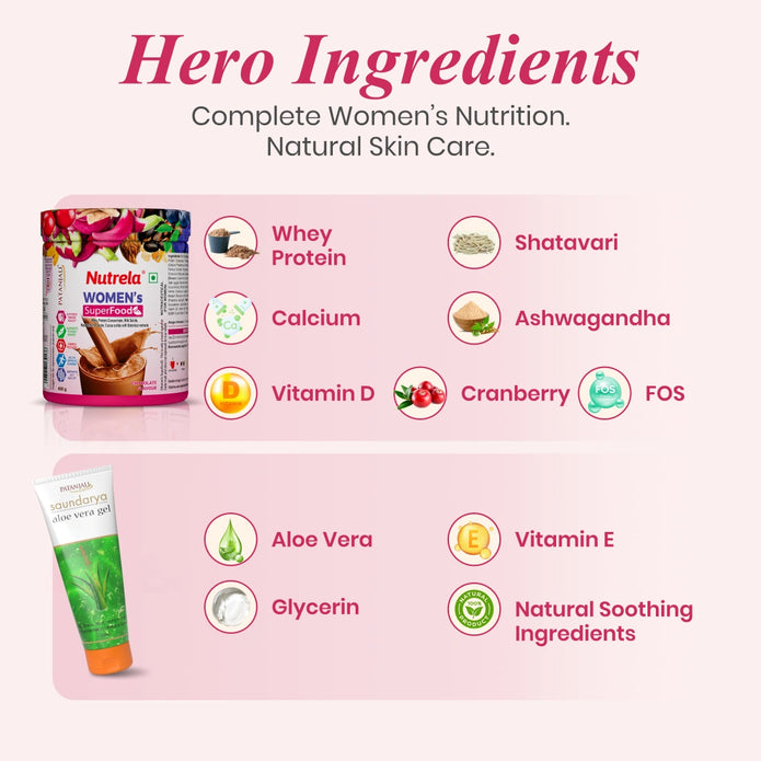 Patanjali Nutrela Women’s Superfood 400g with FREE Patanjali Aloe Vera Gel