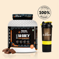 Patanjali Nutrela Sports Whey Performance 2KG – Chocolate Flavour | 24g Protein per Scoop | Swadeshi Daily Performance Protein + FREE SHAKER