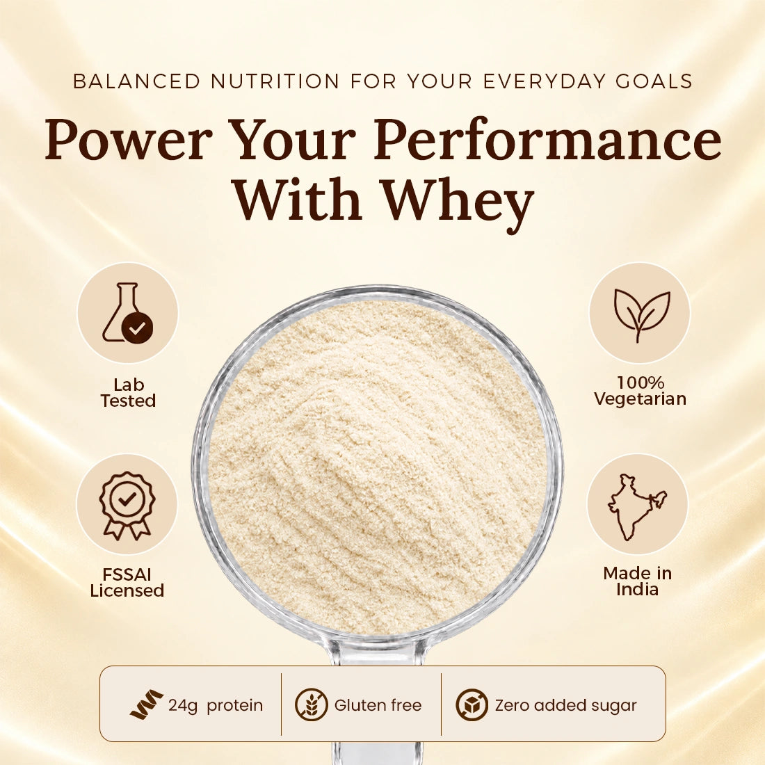 Patanjali Nutrela Sports Whey Vanilla Ice Cream - 2KG | 24g Protein per Scoop with Vitamins, Herbs & BCAAs | Premium Swadeshi Muscle Fuel + FREE SHAKER