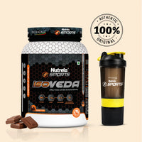 Patanjali Nutrela Sports Isoveda – Chocolate Irish (1KG) | 27G Pure Whey Isolate for Muscle Recovery & Strength | Swadeshi Nutrition