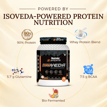 Patanjali Nutrela Sports Isoveda 1KG – Vanilla | 27G High Purity Whey Isolate for Fast Recovery & Lean Muscle | Swadeshi Protein