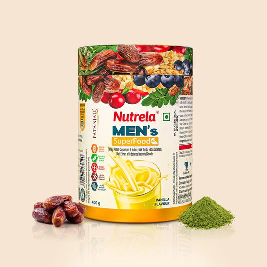 Patanjali Nutrela Men’s Superfood 400g | Protein, Vitamins & Minerals Based Daily Nutrition for Men