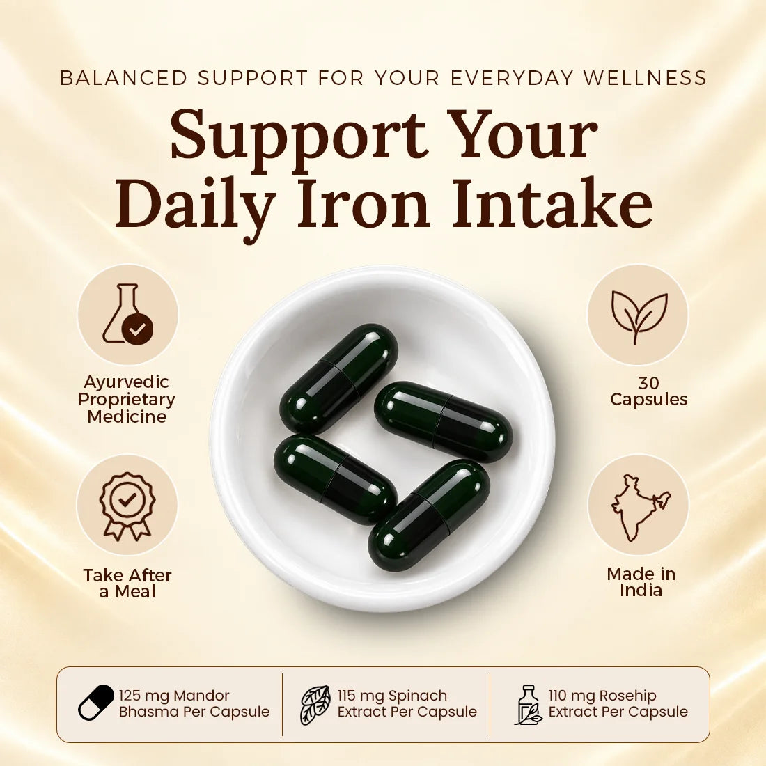 Patanjali Nutrela Iron Complex Natural 30 Capsules (Pack of 1)