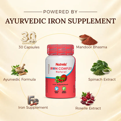 Patanjali Nutrela Iron Complex Natural 30 X 2 Capsules (Pack of 2)