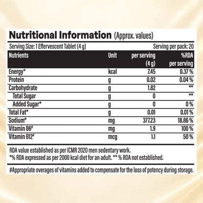 Patanjali Nutrela Apple Cider Vinegar Effervescent Tablets | Green Apple Flavour with Moringa, Garcinia & Vitamins B6 + B12 | No Added Sugar | 20 Tablets (80 g)