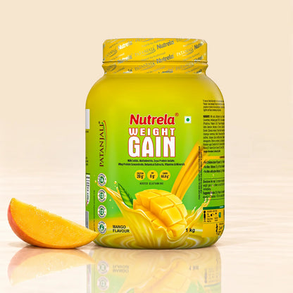 Patanjali Nutrela Mango Weight Gainer 1 kg | Ayurvedic High-Calorie Supplement | Swadeshi Strength