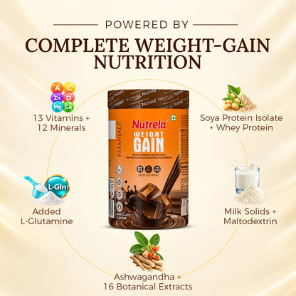Patanjali Nutrela Chocolate Weight Gainer 500g | High-Calorie Mass Builder | Trusted Swadeshi Nutrition