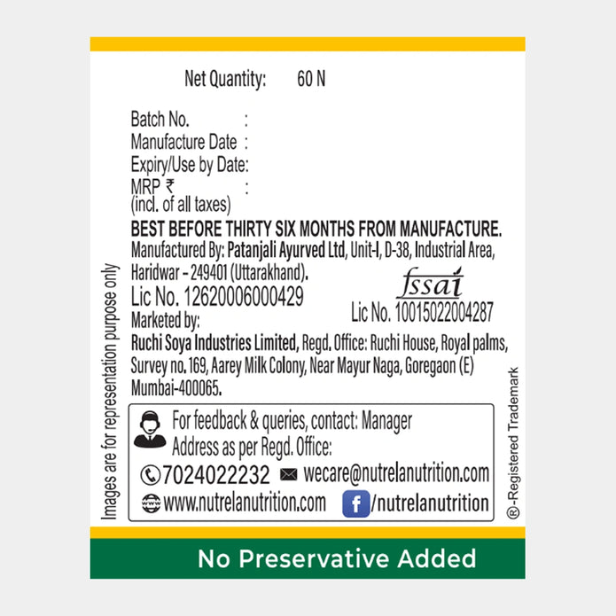 Patanjali Nutrela Natural Spirulina 60 Tablets (Pack of 1)