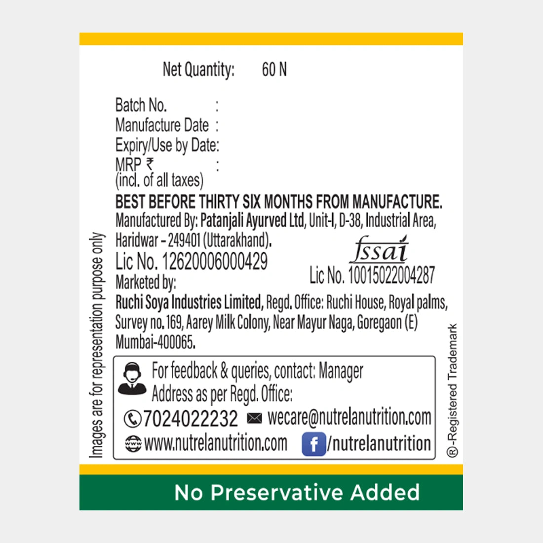 Patanjali Nutrela Natural Spirulina 60 Tablets (Pack of 1)