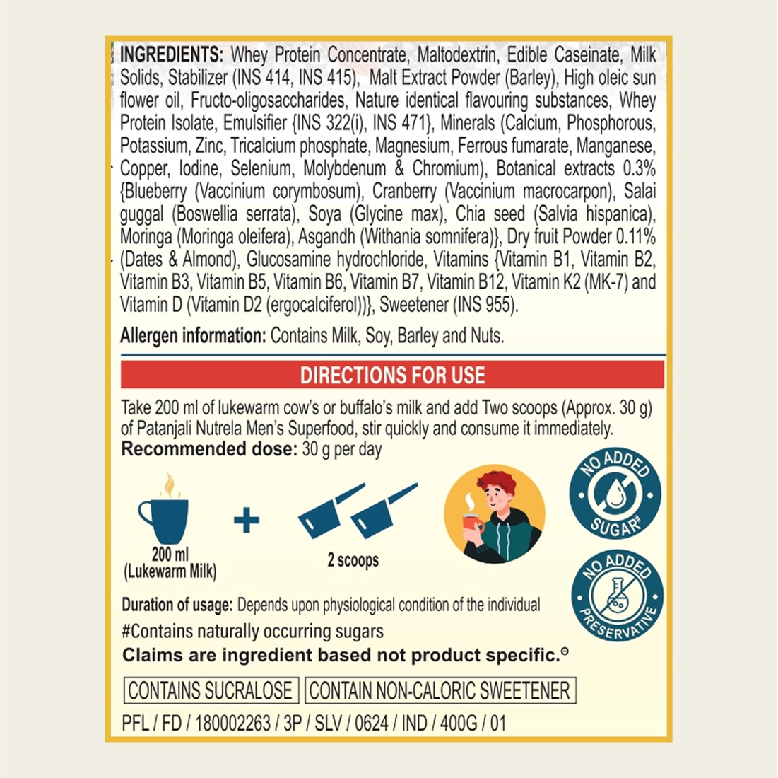 Patanjali Nutrela Men's Superfood - 400g (Pack of 1)