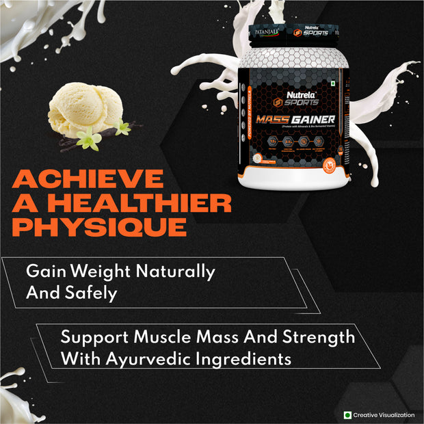 Patanjali Nutrela Sports Mass Gainer French Vanilla-1KG