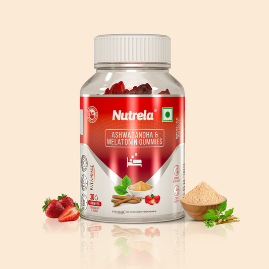 Patanjali Nutrela Ashwagandha & Melatonin Gummies (30 Gummies)