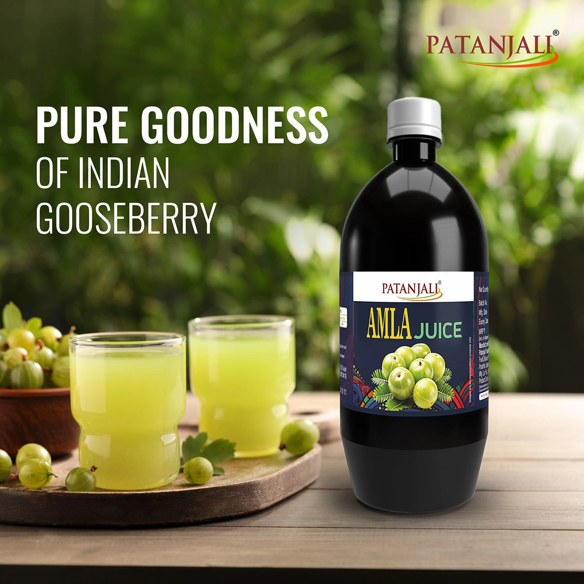 Patanjali Amla Juice (Amla Swaras) for Hair Growth & Vitamin C | Immunity Booster | 1L