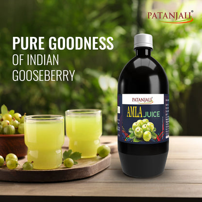 Patanjali Amla Juice (Amla Swaras) for Hair Growth & Vitamin C | Immunity Booster | 1L