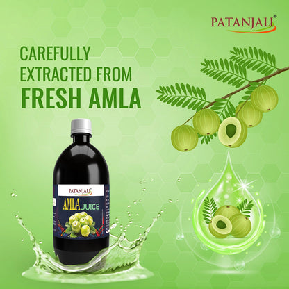 Patanjali Amla Juice (Amla Swaras) for Hair Growth & Vitamin C | Immunity Booster | 1L
