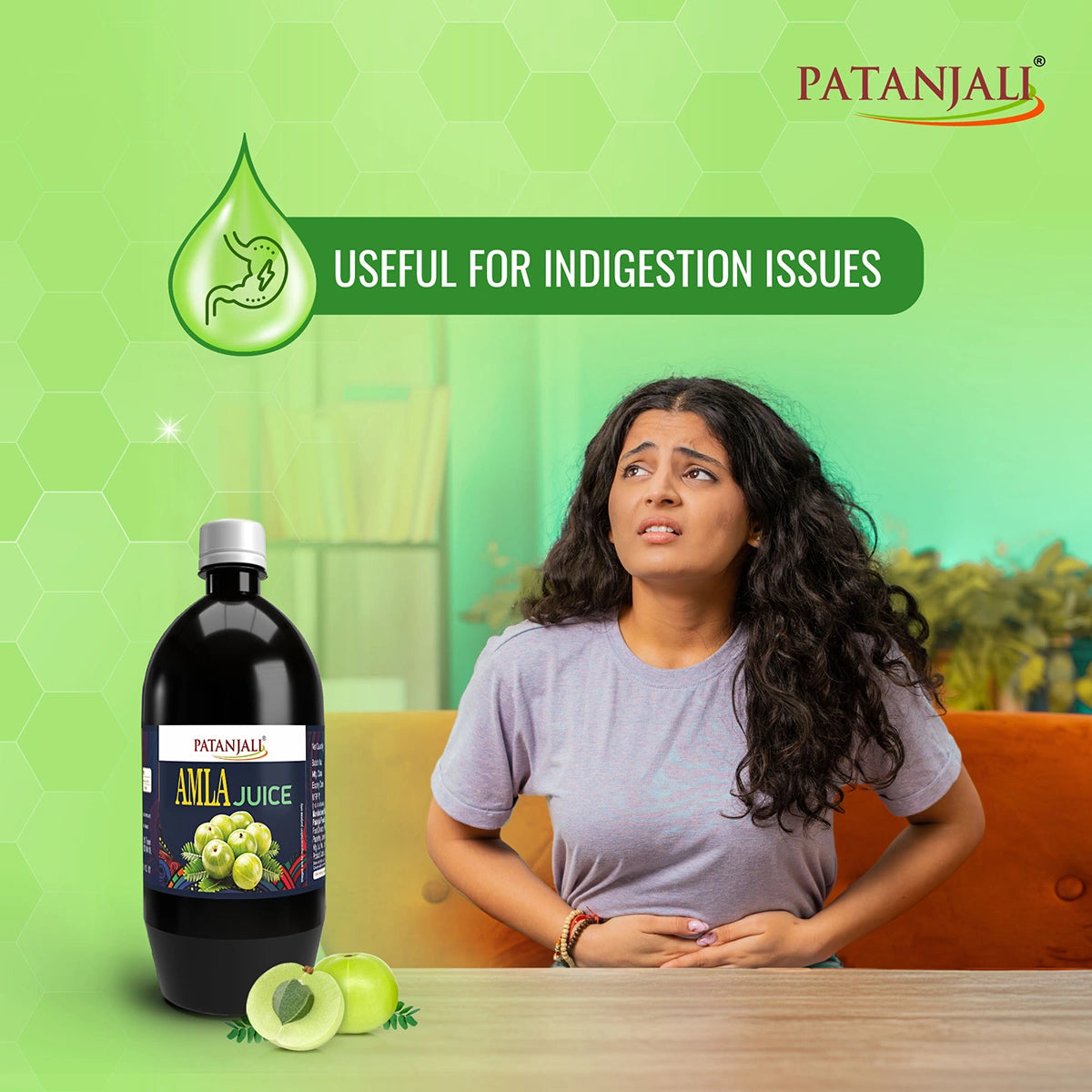Patanjali Amla Juice (Amla Swaras) for Hair Growth & Vitamin C | Immunity Booster | 1L