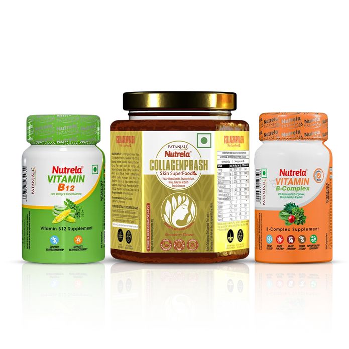 Patanjali Nutrela Collagenprash + B₁₂ + B-Complex (Combo)