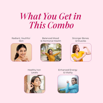 Patanjali Nutrela Collagenprash + Women’s SuperFood + Iron Complex | Skin Repair & Complete Nutrition Combo + Free Shaker