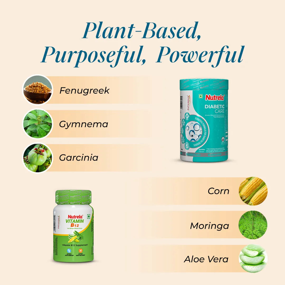 Patanjali Nutrela Diabetic Care + Vitamin B₁₂ (Combo)