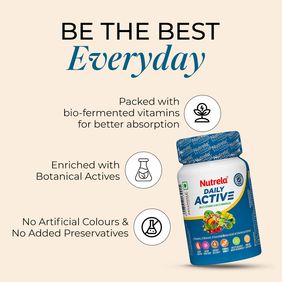Patanjali Nutrela Daily Active Multivitamin & Multimineral (90 Capsules)