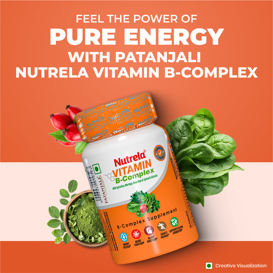 Patanjali Nutrela Vitamin B Complex 30 Capsules (Pack of 1)