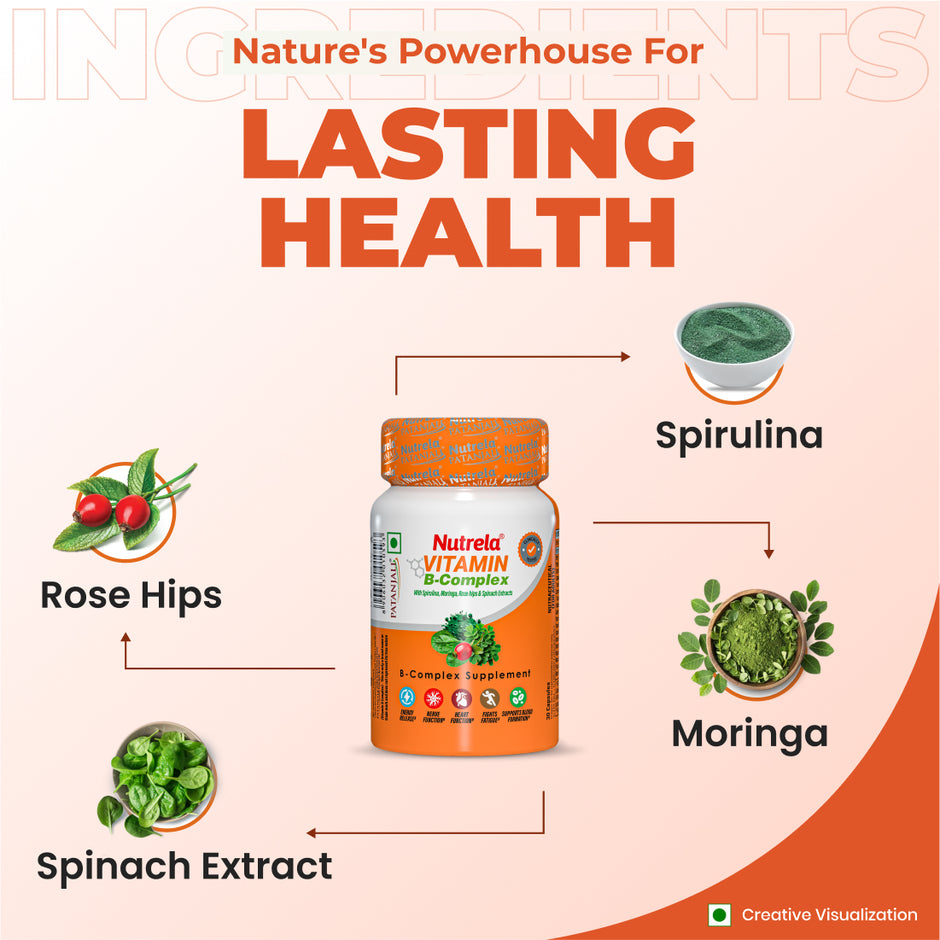 Patanjali Nutrela Vitamin B Complex 30 Capsules (Pack of 1)