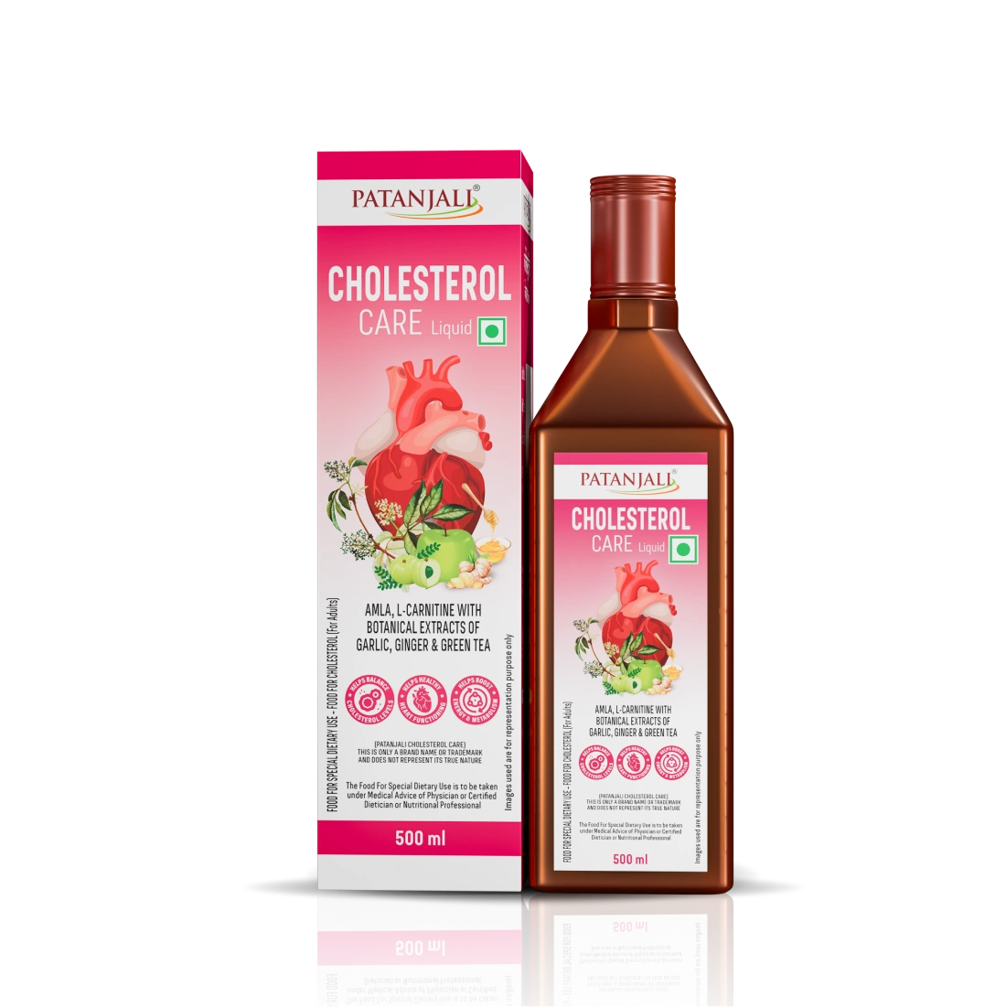 Patanjali Garlic & Ginger Cholesterol Care Liquid Bottle (500 ml)