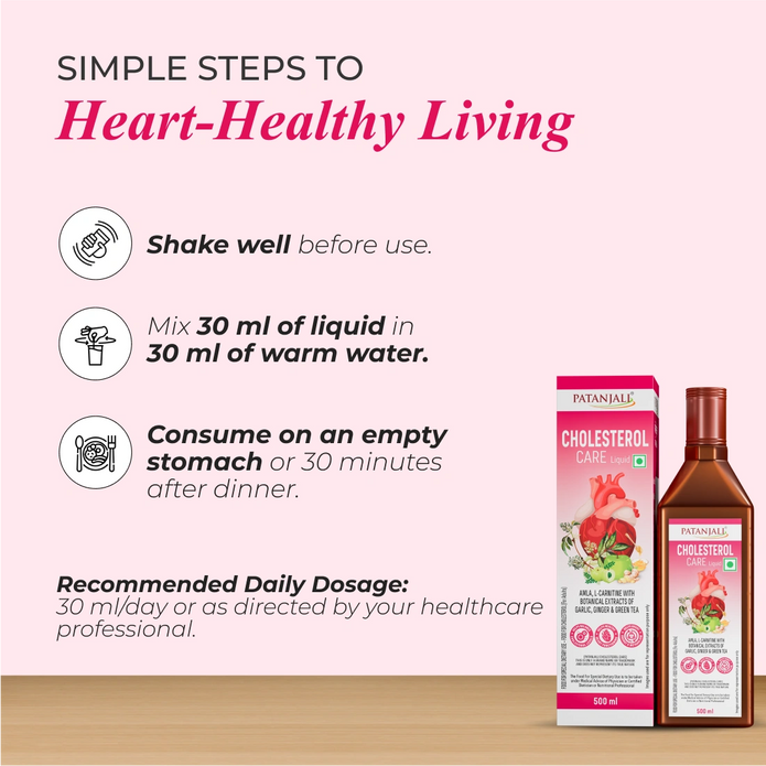 Patanjali Garlic & Ginger Cholesterol Care Liquid Bottle (500 ml)