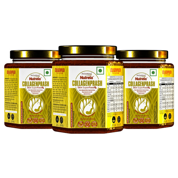 Patanjali New Thick Collagen Prash - Advanced Anti Ageing Formula - 400g X 3 (Pack of 3)