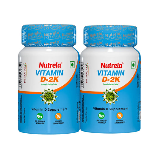 Patanjali Nutrela Vitamin D-2K (Pack of 2) | Extended Bone & Immunity Support | Chewable 120 Tablets