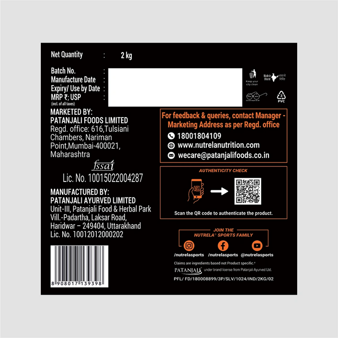 Patanjali Nutrela Sports Isoveda (Malai Kulfi) 2KG