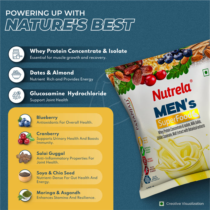 Patanjali Nutrela Men's SuperFood - Vanilla Flavour (150g)
