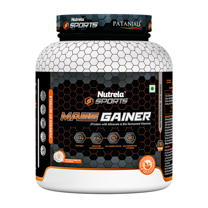 Patanjali Nutrela Sports Mass Gainer (French Vanilla) 2KG