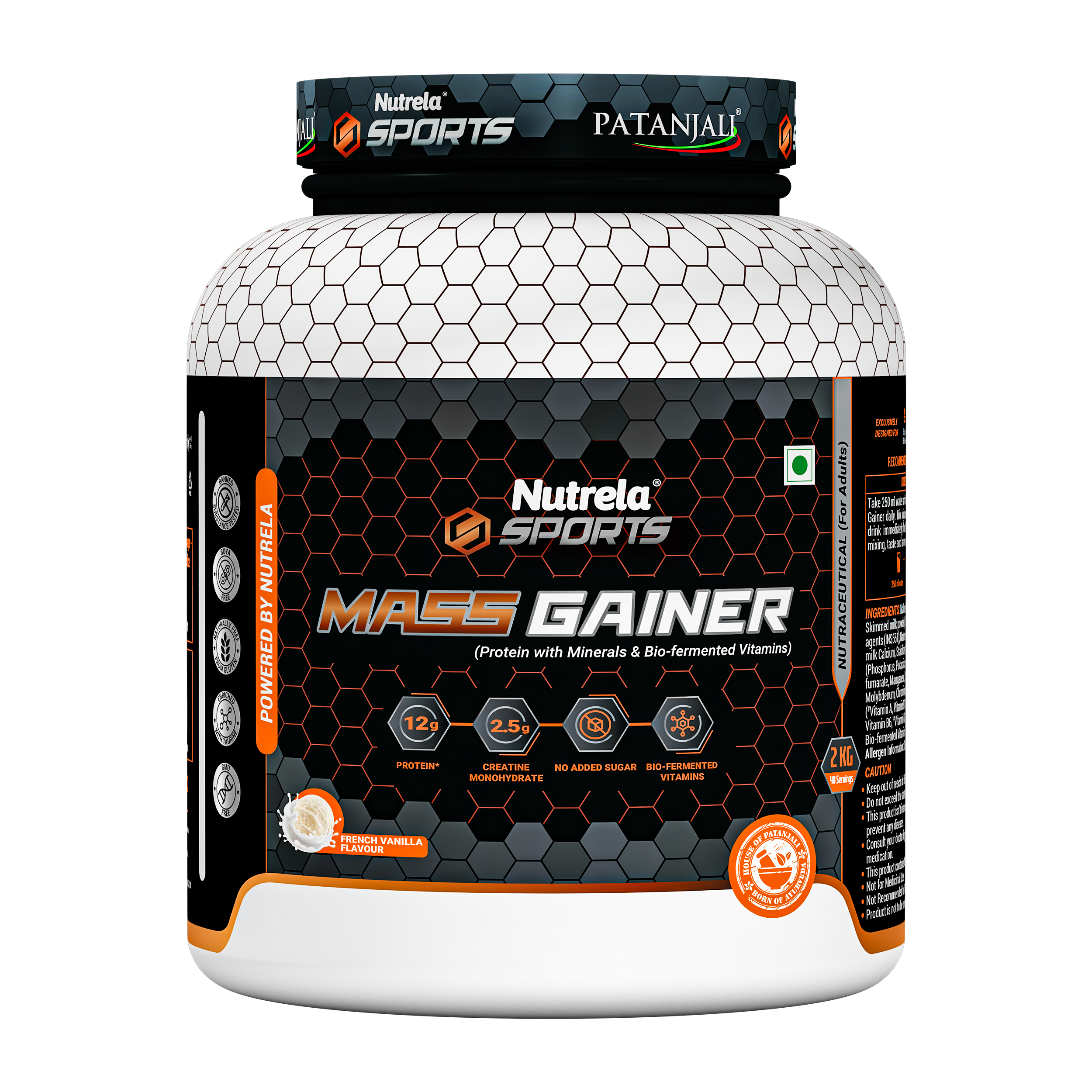 Patanjali Nutrela Sports Mass Gainer French Vanilla-2KG