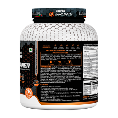 Patanjali Nutrela Sports Mass Gainer – Vanilla (1KG) | Swadeshi Weight & Mass Gain Nutrition